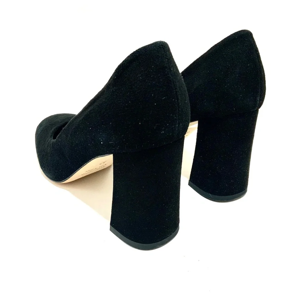 CORDANI Hannette Black Suede Leather Shoes Round Toe Womens Block Heel Pump 37 - Picture 8 of 11